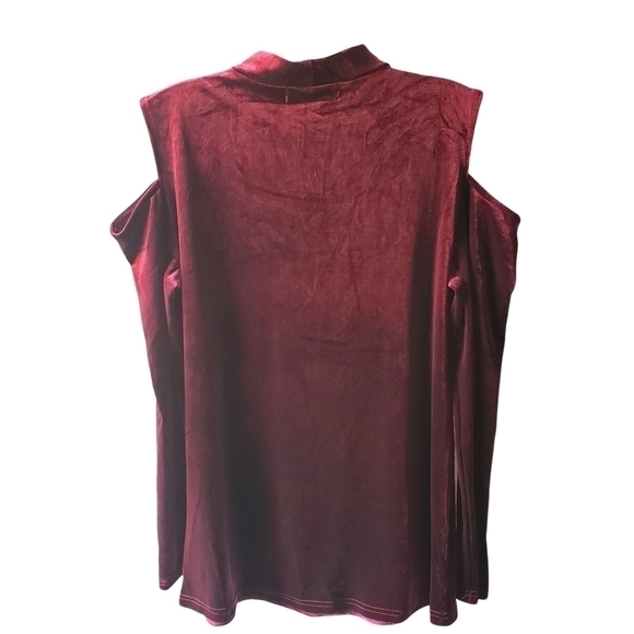 Fringe benefits blouse burgundy size M - Picture 4 of 5